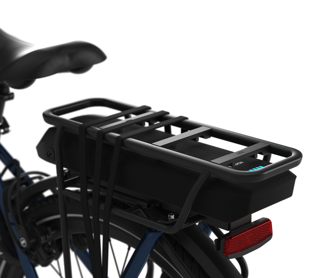 Bevestig eenvoudig je tas of mand Gazelle Orange C7+ HMB 26" E-bike low-step mallard blue