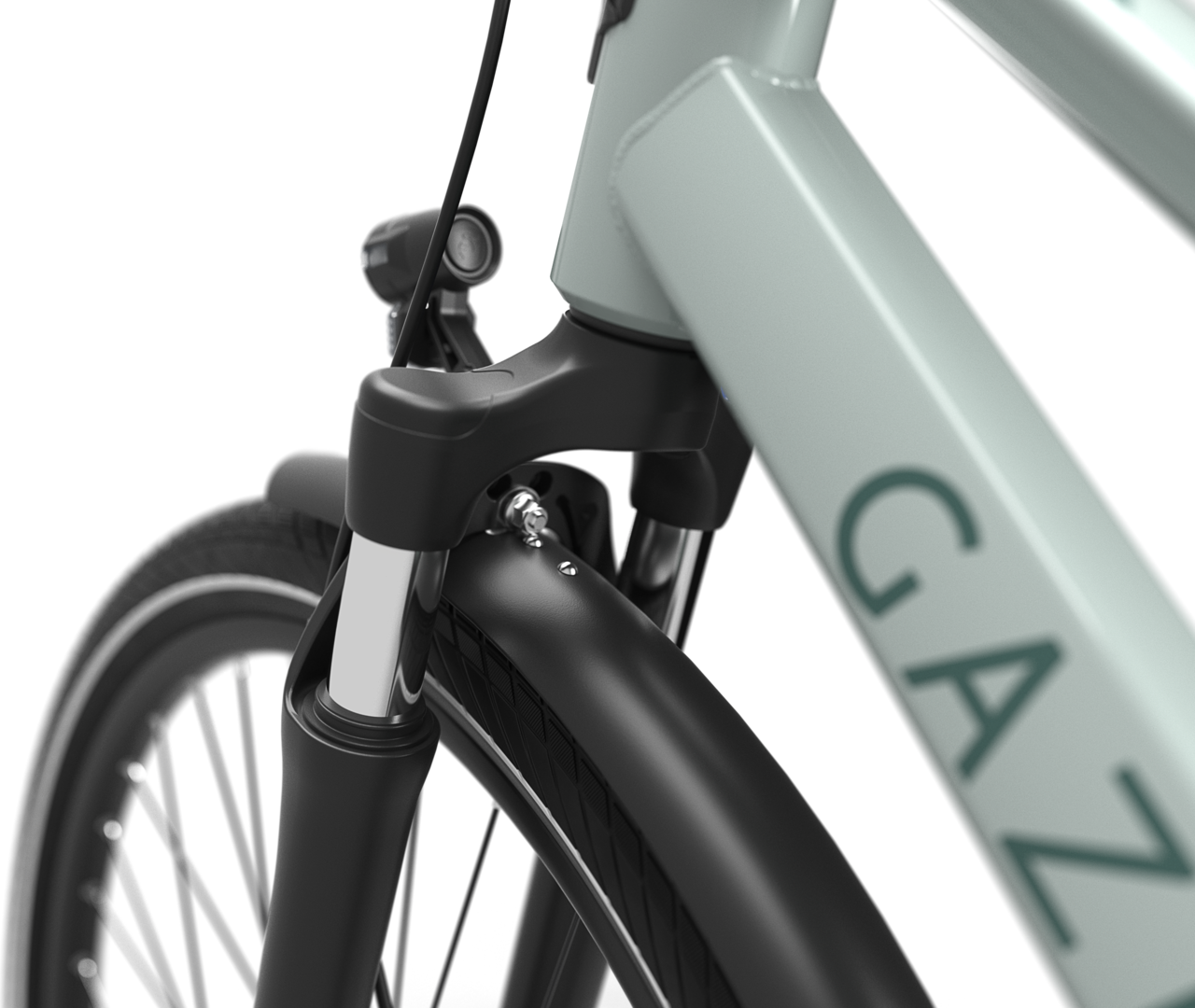 Less jarring on bumpy roads Gazelle Medeo T9 HMB E-bike low-step light olive