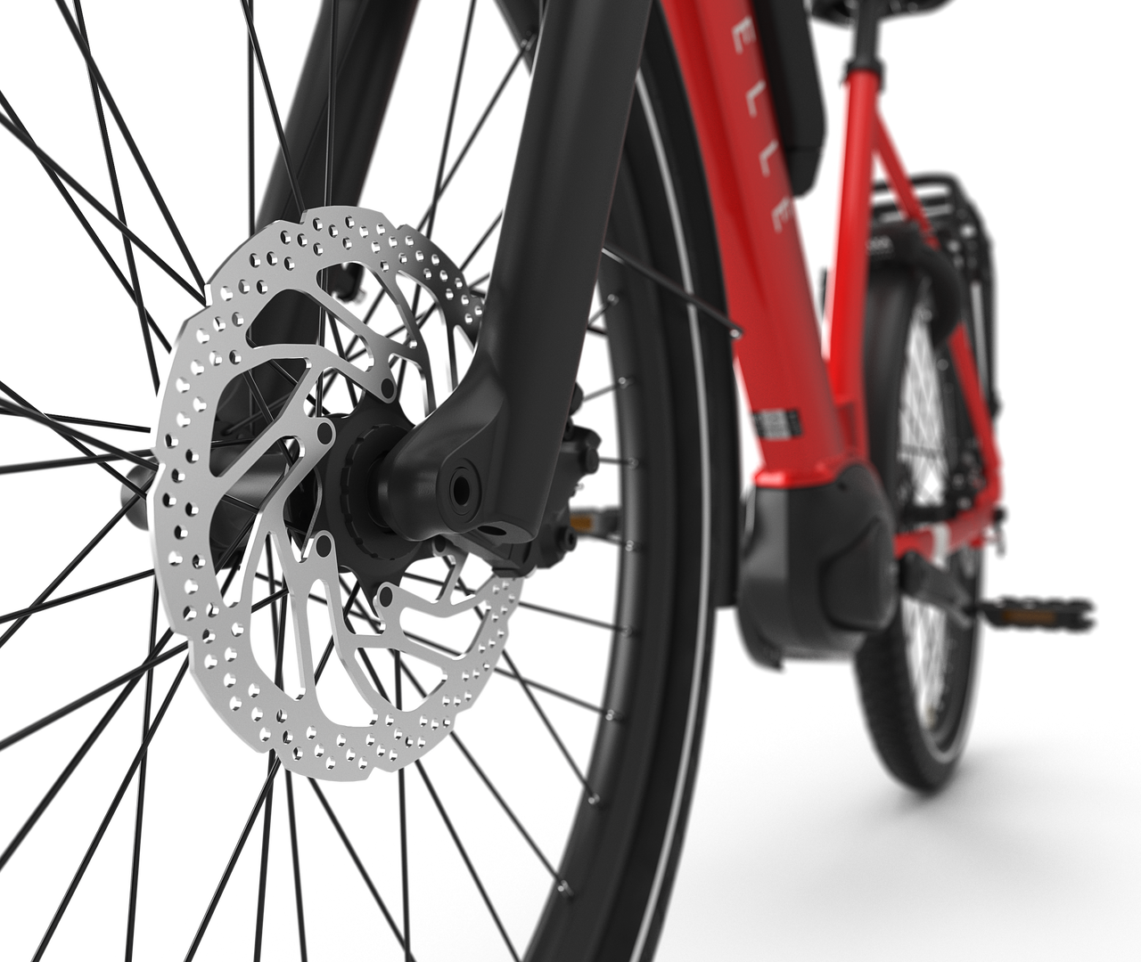 Powerful and controlled braking Gazelle Medeo T9 HMB E-bike low-step champion red