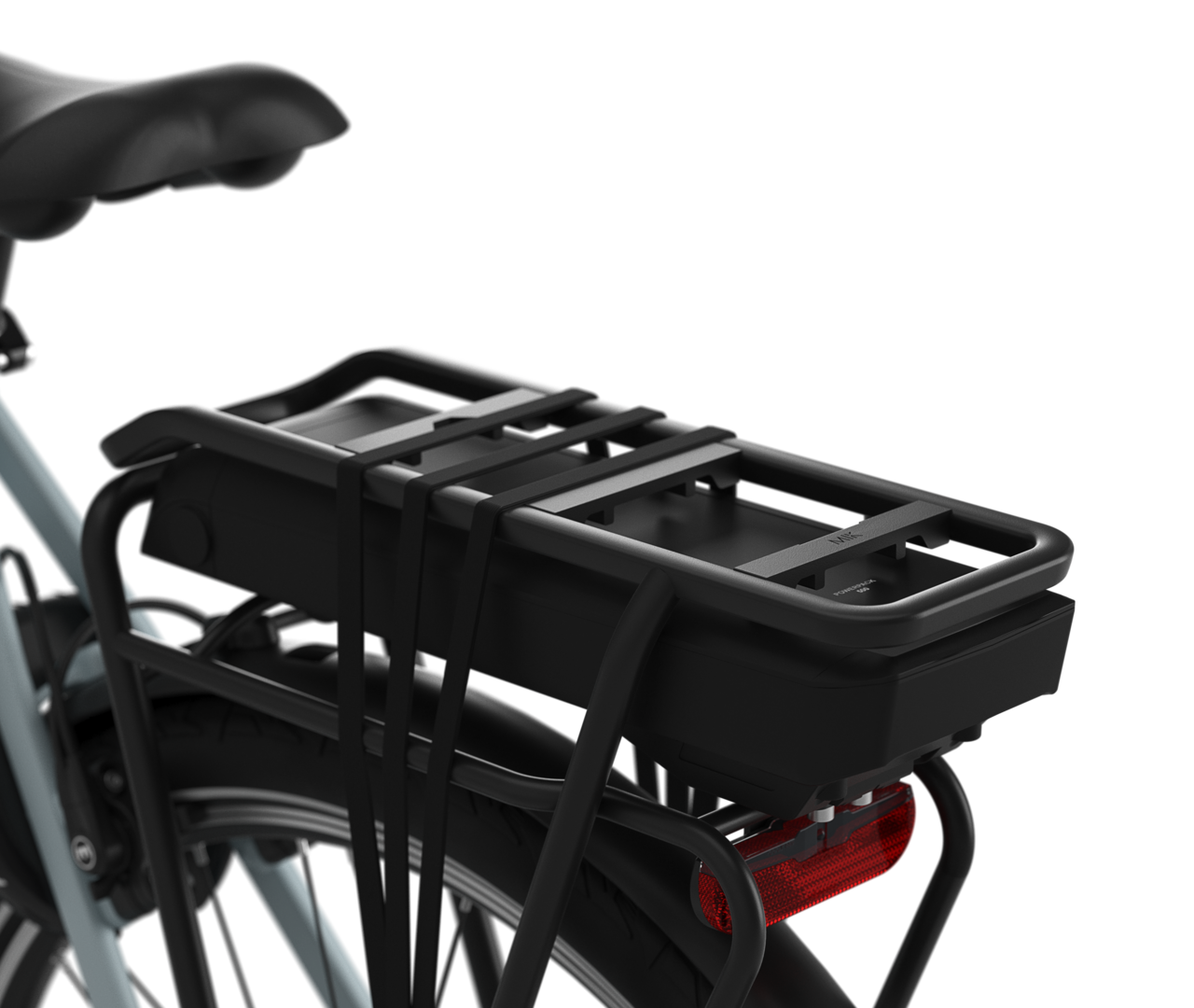 Attach your bike bag or basket easily Gazelle Paris C7 HMB E-bike low-step iced blue
