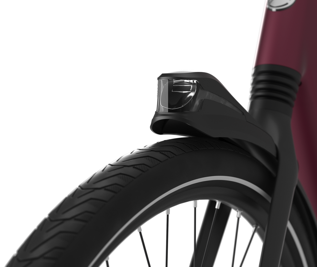 Integrated lighting makes you easier to see Gazelle Avignon C8 HMB E-bike low-step coral red