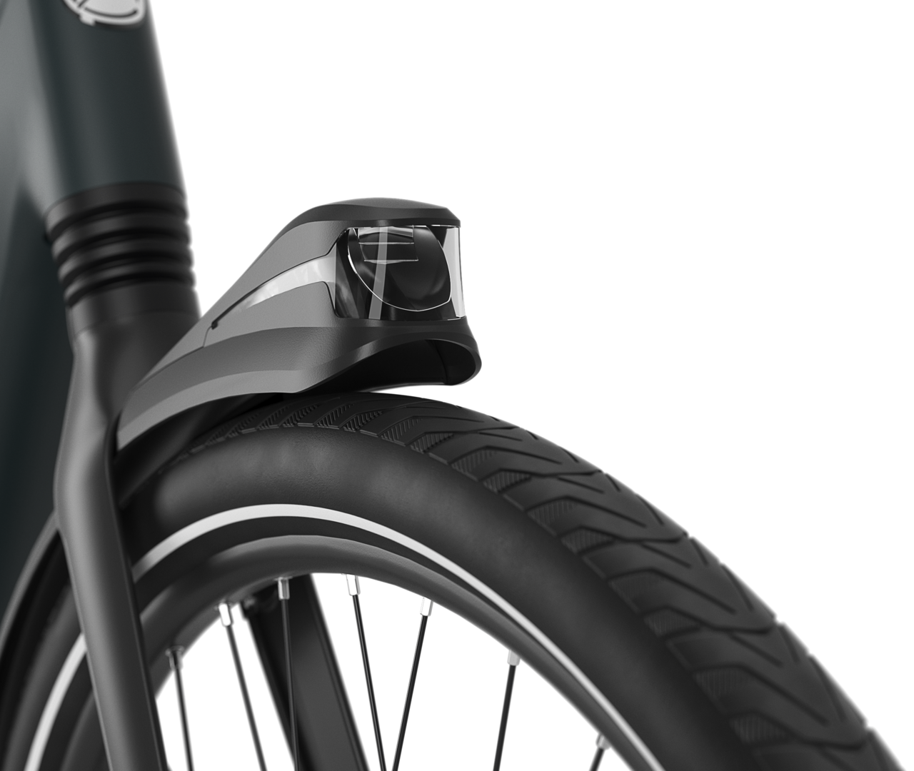 Integrated LED lighting Gazelle Avignon C380 HMB E-bike low-step teal grey