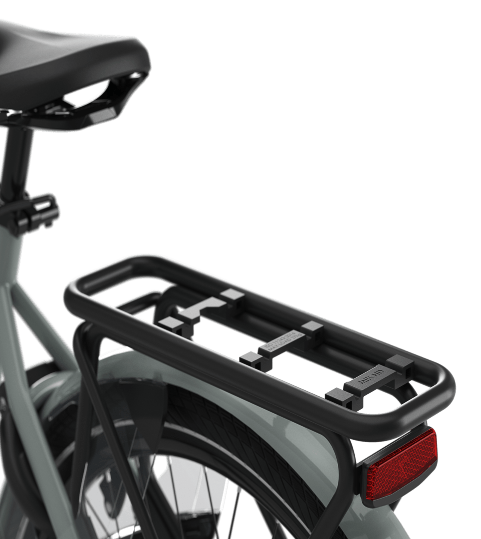 Easily attach a child seat Gazelle Bloom C7 E-bike low-step light olive