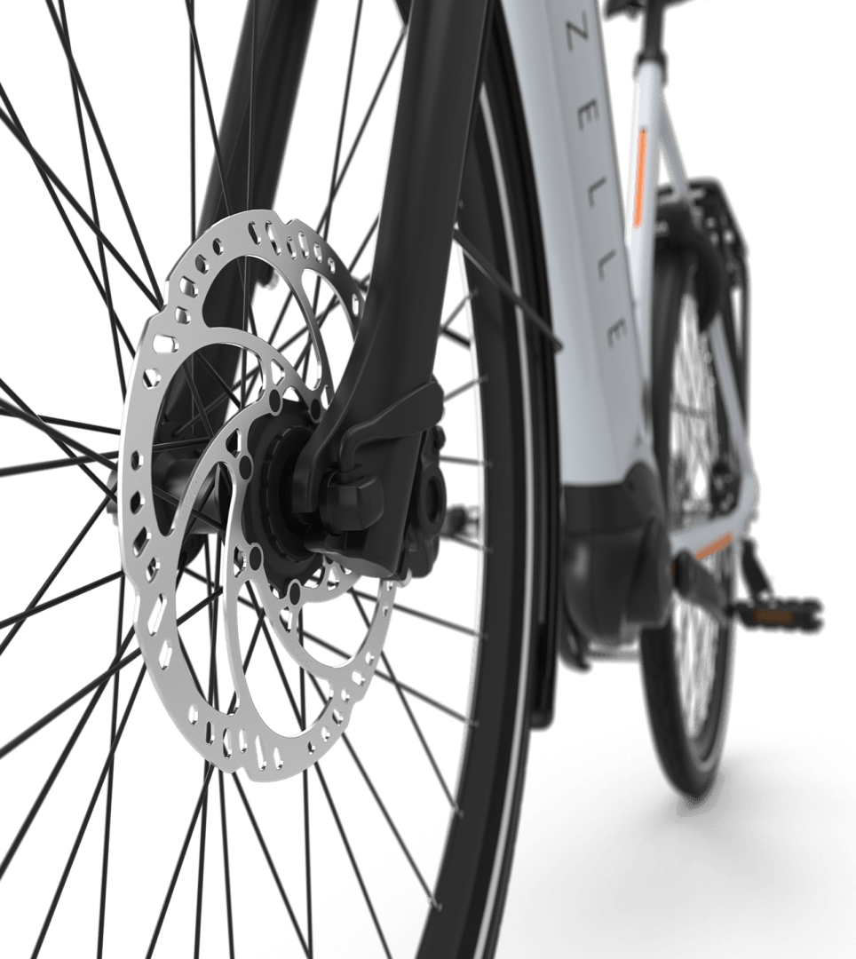 Controlled, safe braking Gazelle Ultimate T10 E-bike low-step frozen white