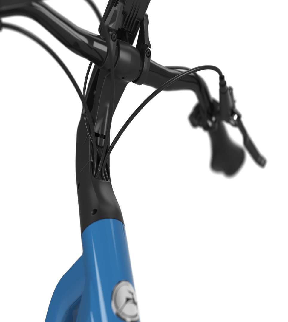 Your handlebars can be adjusted in seconds Gazelle Chamonix C5 E-bike low-step ink blue