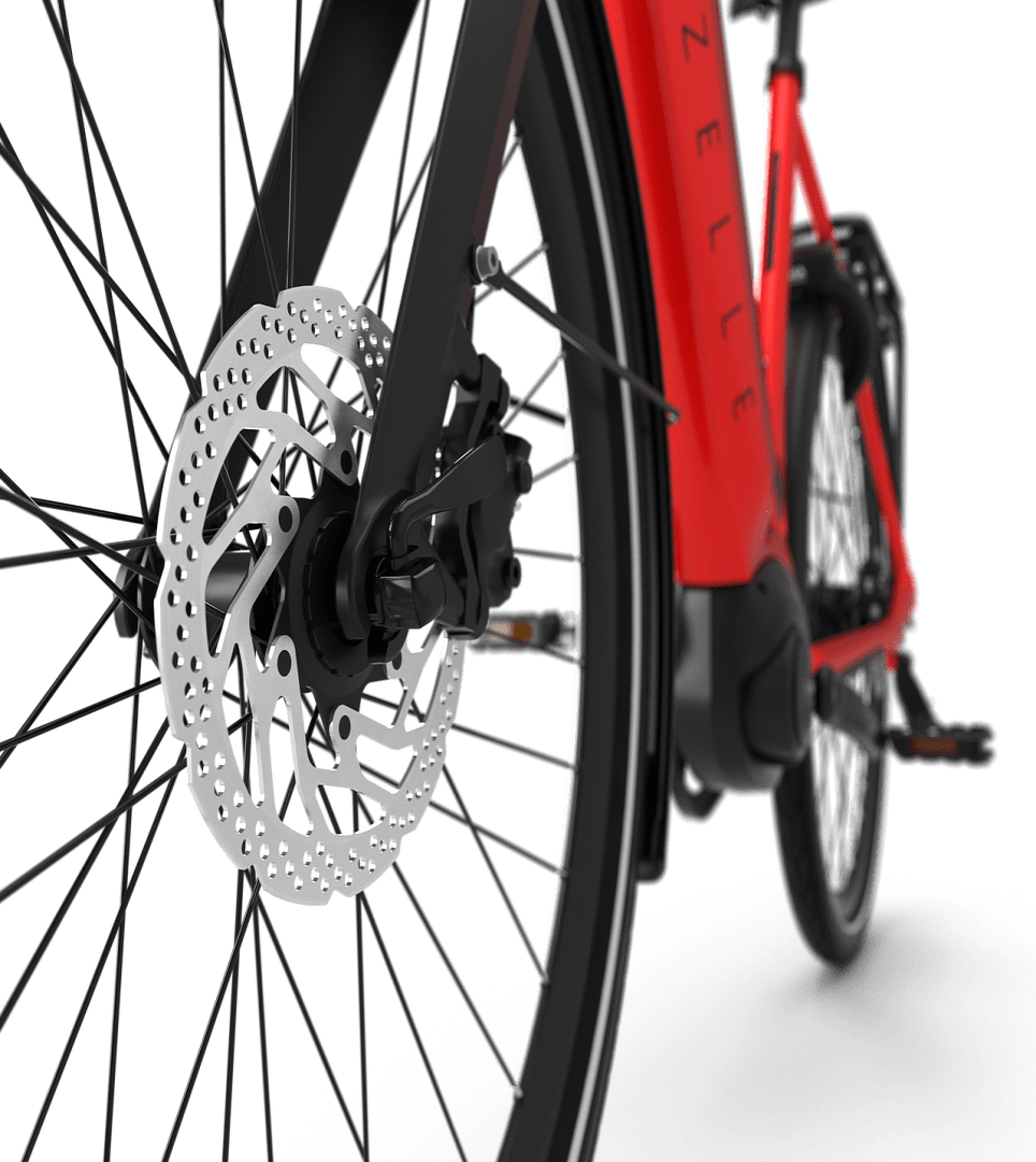 Powerful and controlled braking Gazelle Gazelle Ultimate C8 E-bike low-step champion red