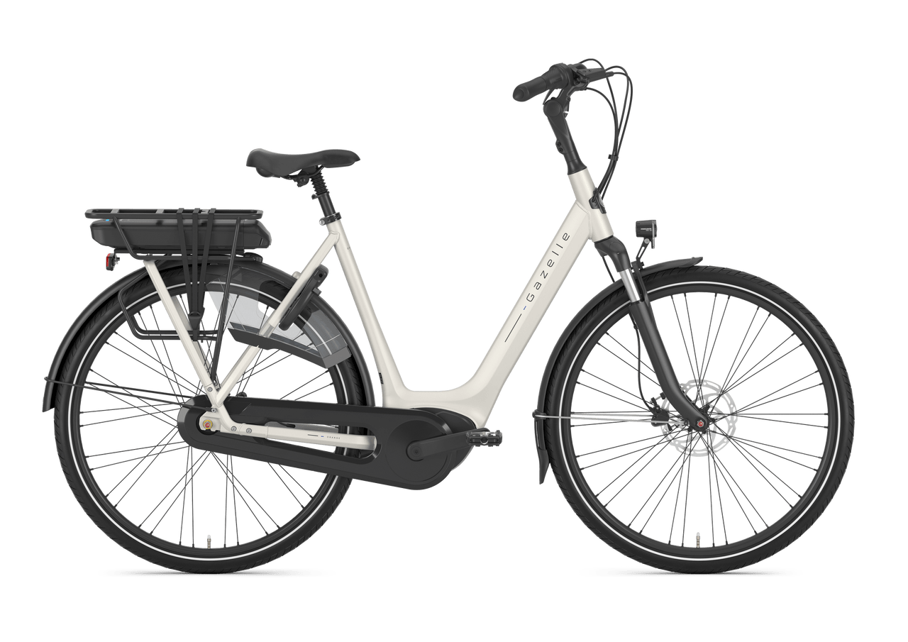 Orange Comfortable and easy electric bike Gazelle