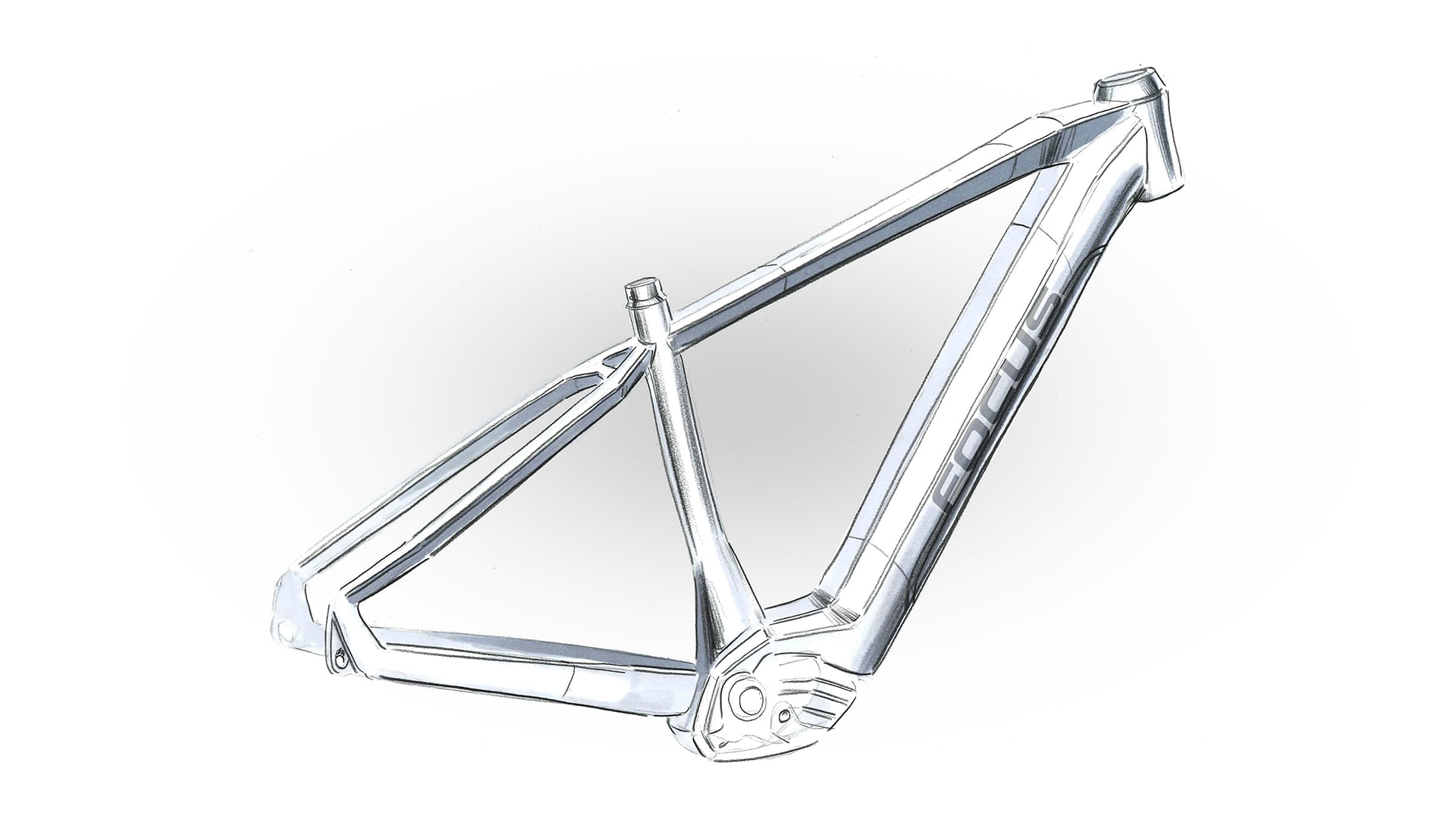 Sketch of the FOCUS JARIFA². First Skretch of the e-hardtail FOCUS JARIFA².