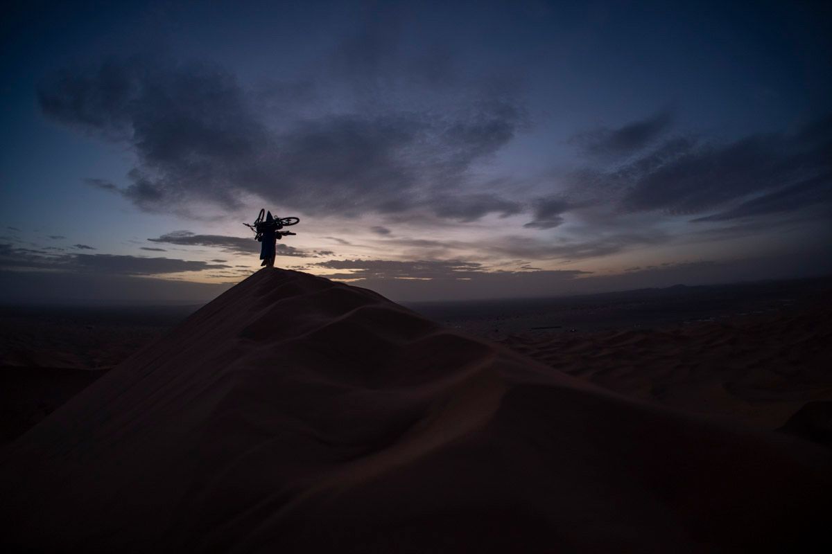 Riding dunes for the first time Riding dunes in Morocco
