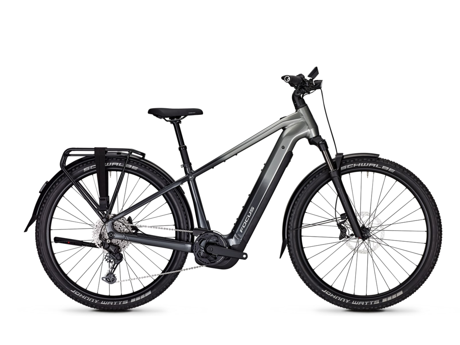 Focus Aventura2 6.8 trekking e-bike, side profile on white background