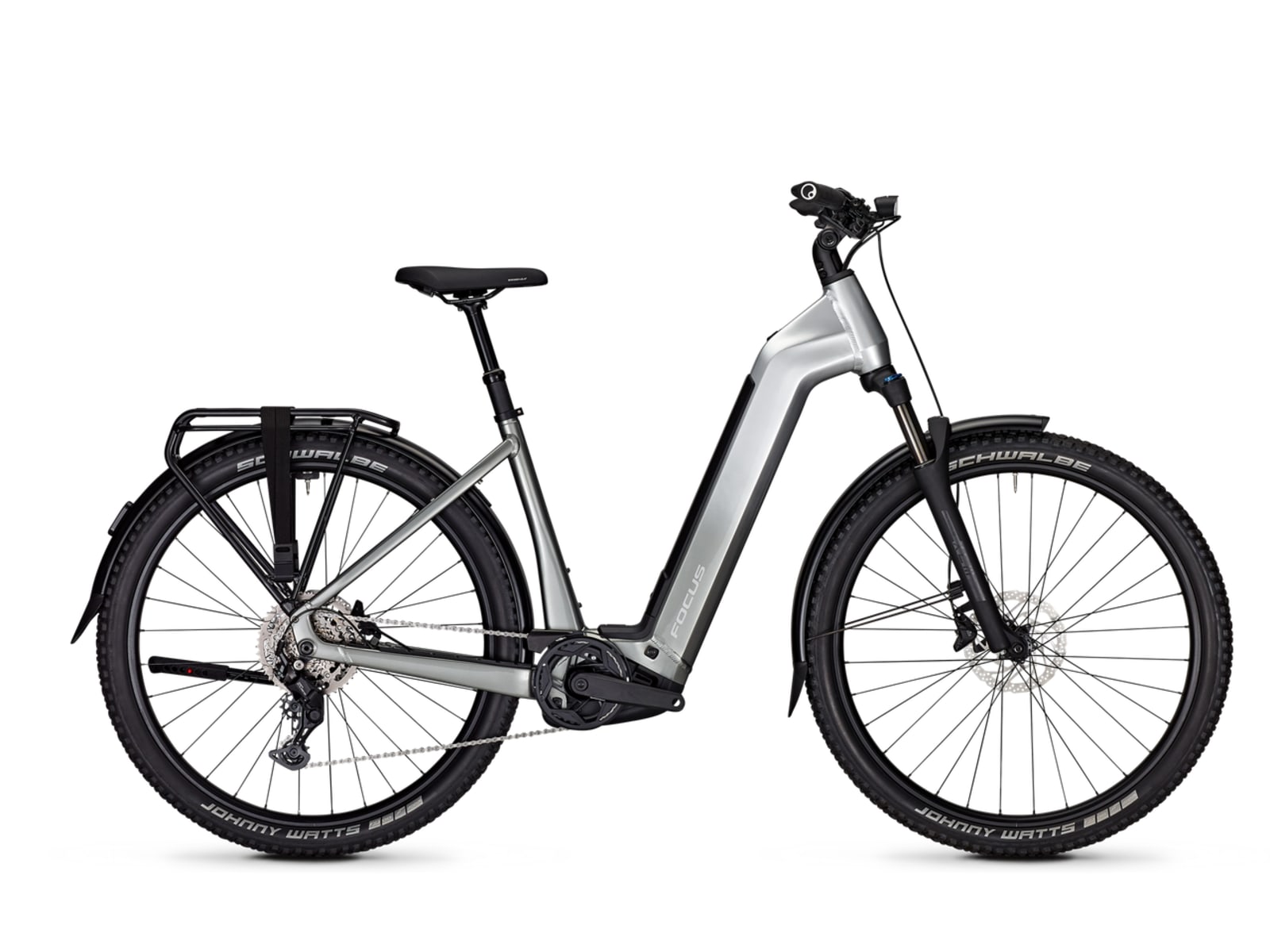 Focus Aventura2 6.7 trekking e-bike, side profile on white background