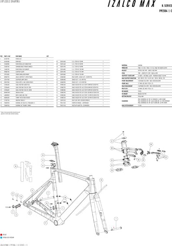 Exploded Drawing IZALCO MAX MY24 - 8. series