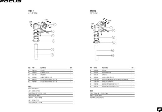 Exploded Drawing Headsets & Stems MY24