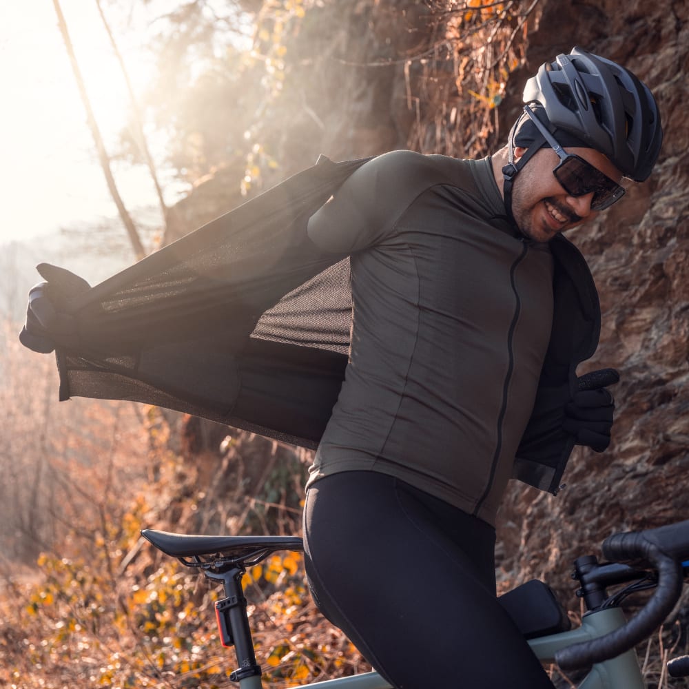 Windproof-panel brushed jersey legging