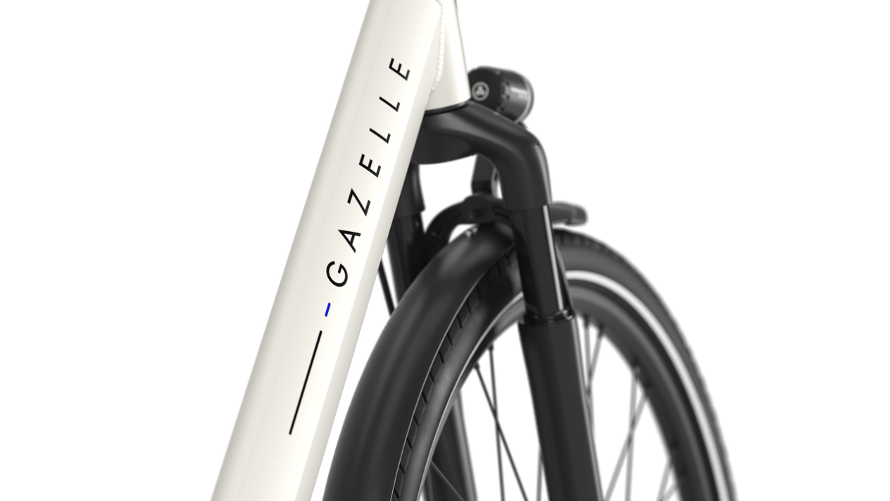 Gazelle Orange C8 E-bike low-step ivory white detail