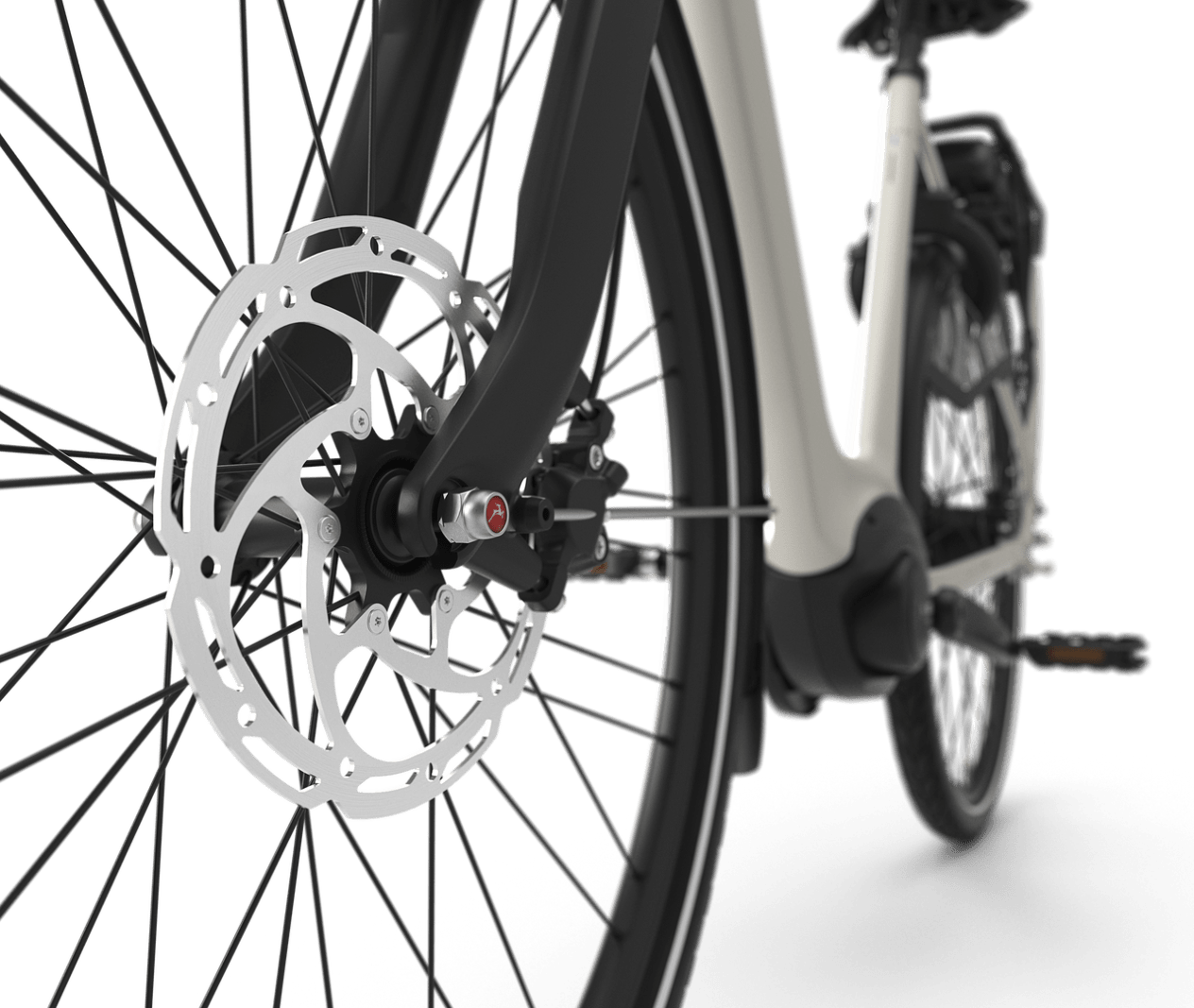 Snel en veilig tot stilstand Gazelle Orange C8 E-bike low-step ivory white