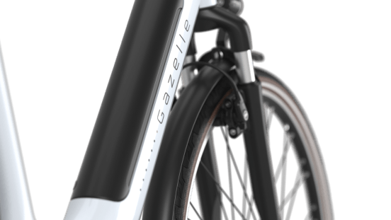 Gazelle Grenoble C7+ HMB E-bike laag frozen white detail