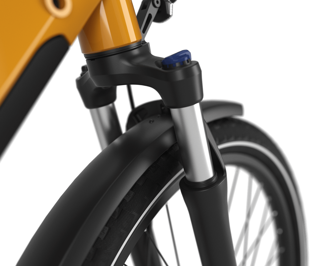Less jarring on bumpy roads Gazelle Gazelle Medeo T10 LTD E-bike mid-step turmeric yellow