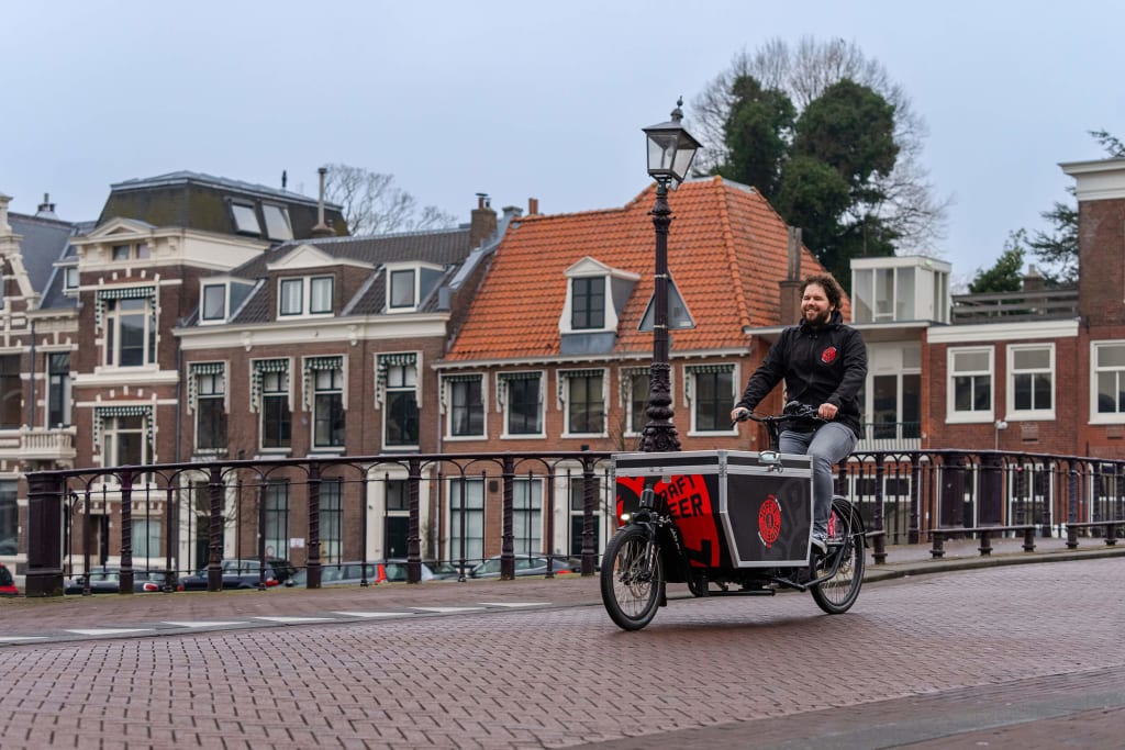 Delicious Jopen craft beer, delivered by cargo bike