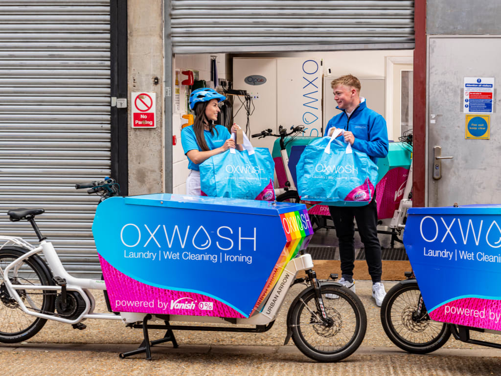 Dry cleaning delivery by cargo bike