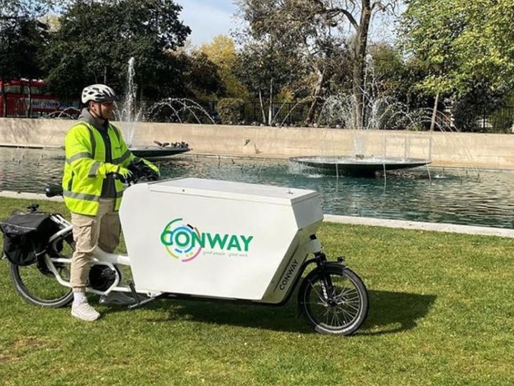 Cargo bike on construction site