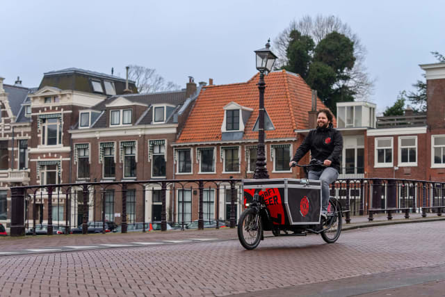Delicious Jopen craft beer, delivered by cargo bike